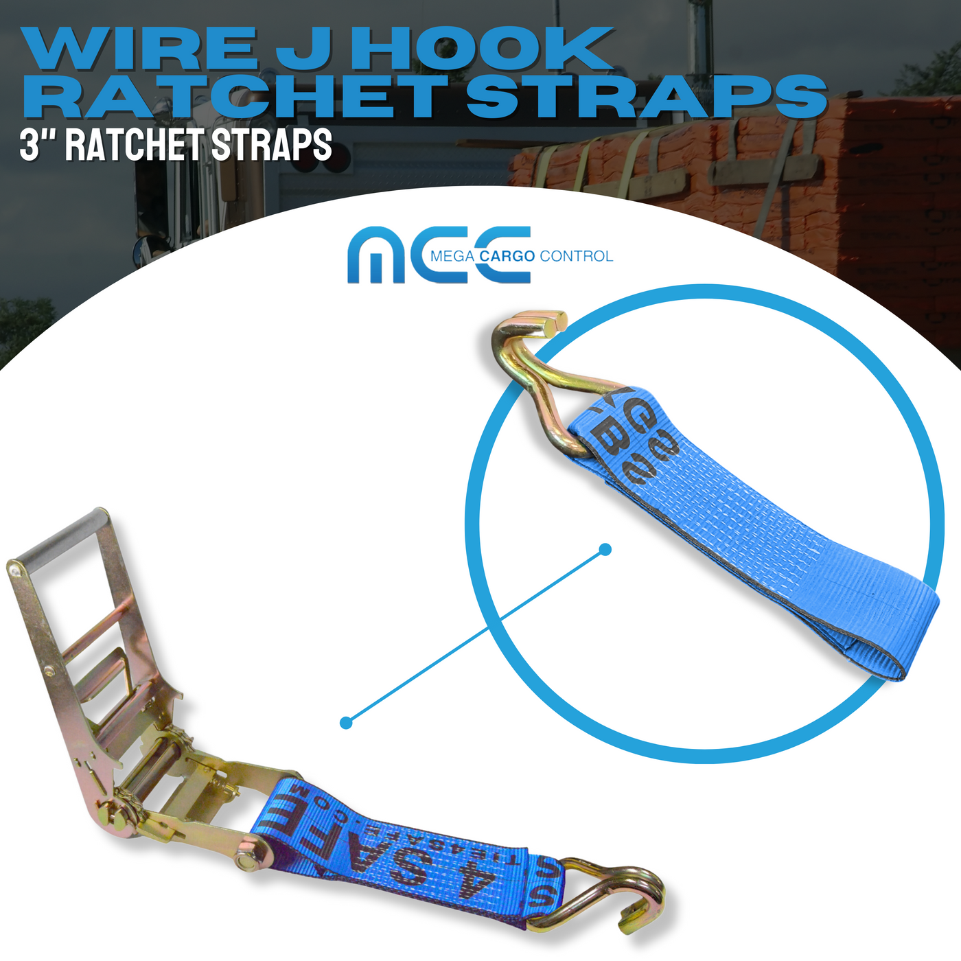  US Cargo Control, Ratchet Strap Tie Downs, J Hook End