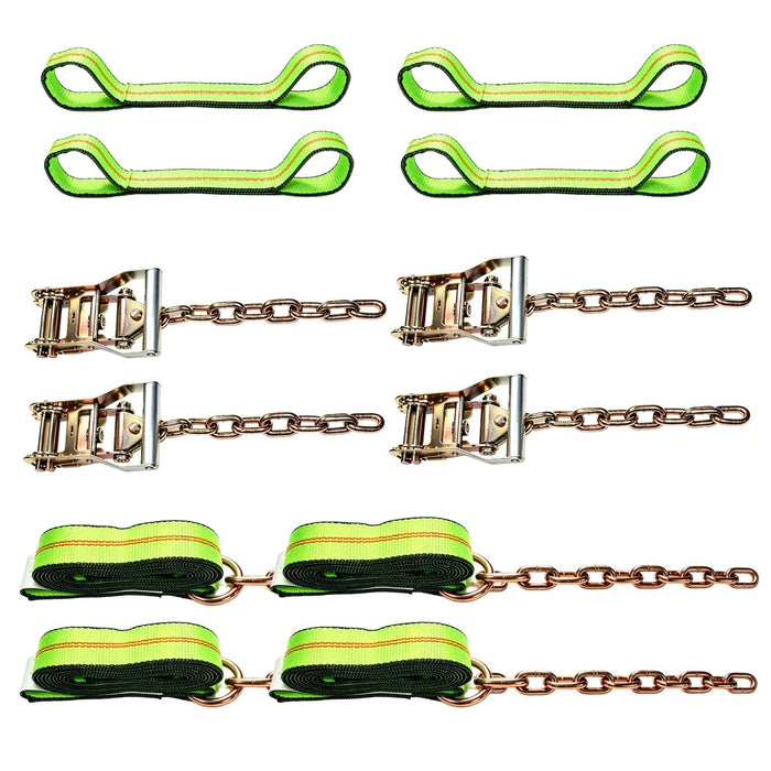 Heavy Duty 8 Point Rollback Tie Down System w/ Chain End