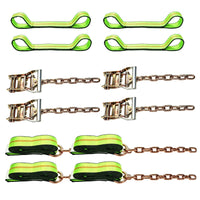 Load image into Gallery viewer, Heavy Duty 8 Point Rollback Tie Down System w/ Chain End
