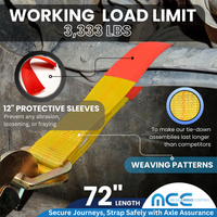 Load image into Gallery viewer, USA Heavy Duty 2&quot; Axle Straps w/ Delta D Rings (Red Sleeve)
