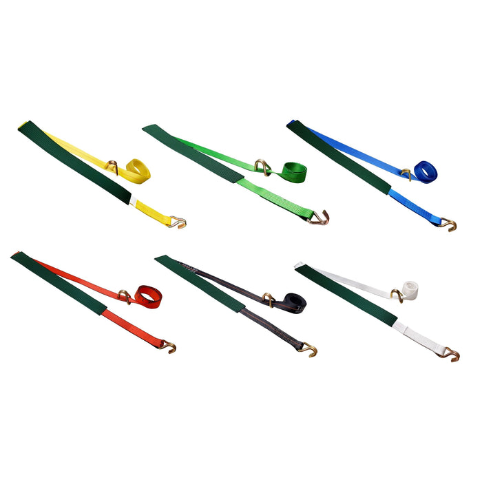 USA 2" Replacement Over Tire Straps w/ Wire J Hooks (Fits Boydstun Trailers)