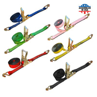 Load image into Gallery viewer, 2&quot; Heavy Duty Ratchet Tie Down Strap w/ J Wire Hooks
