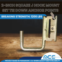 Load image into Gallery viewer, 2&quot; Square E-Track Steel J Hook

