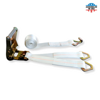 Load image into Gallery viewer, 2&quot; Double Leg Ratchet Tent Strap With Delta Rings And Wire J Hook
