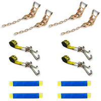 Load image into Gallery viewer, 2&quot; Roll Back Chain Ratchet Strap w/ RTJ Hook
