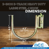 Load image into Gallery viewer, 2&quot; Heavy-Duty Large E-Track Steel J Hook
