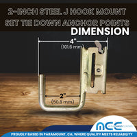 Load image into Gallery viewer, 2&quot; Square E-Track Steel J Hook
