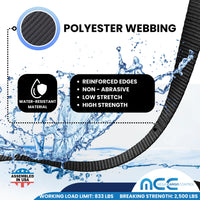 Load image into Gallery viewer, USA 1&quot; Ratchet Buckle Strap w/ S Hooks
