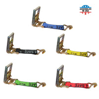 Load image into Gallery viewer, USA 3&quot; 4&quot; Ratchet Tie Down Short Fixed End Strap w/ J Hook
