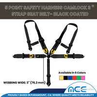 Load image into Gallery viewer, 5 Point Safety Harness Camlock 3＂Strap Seat Belt- Black coated
