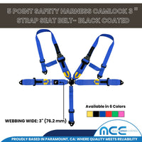 Load image into Gallery viewer, 5 Point Safety Harness Camlock 3＂Strap Seat Belt- Black coated
