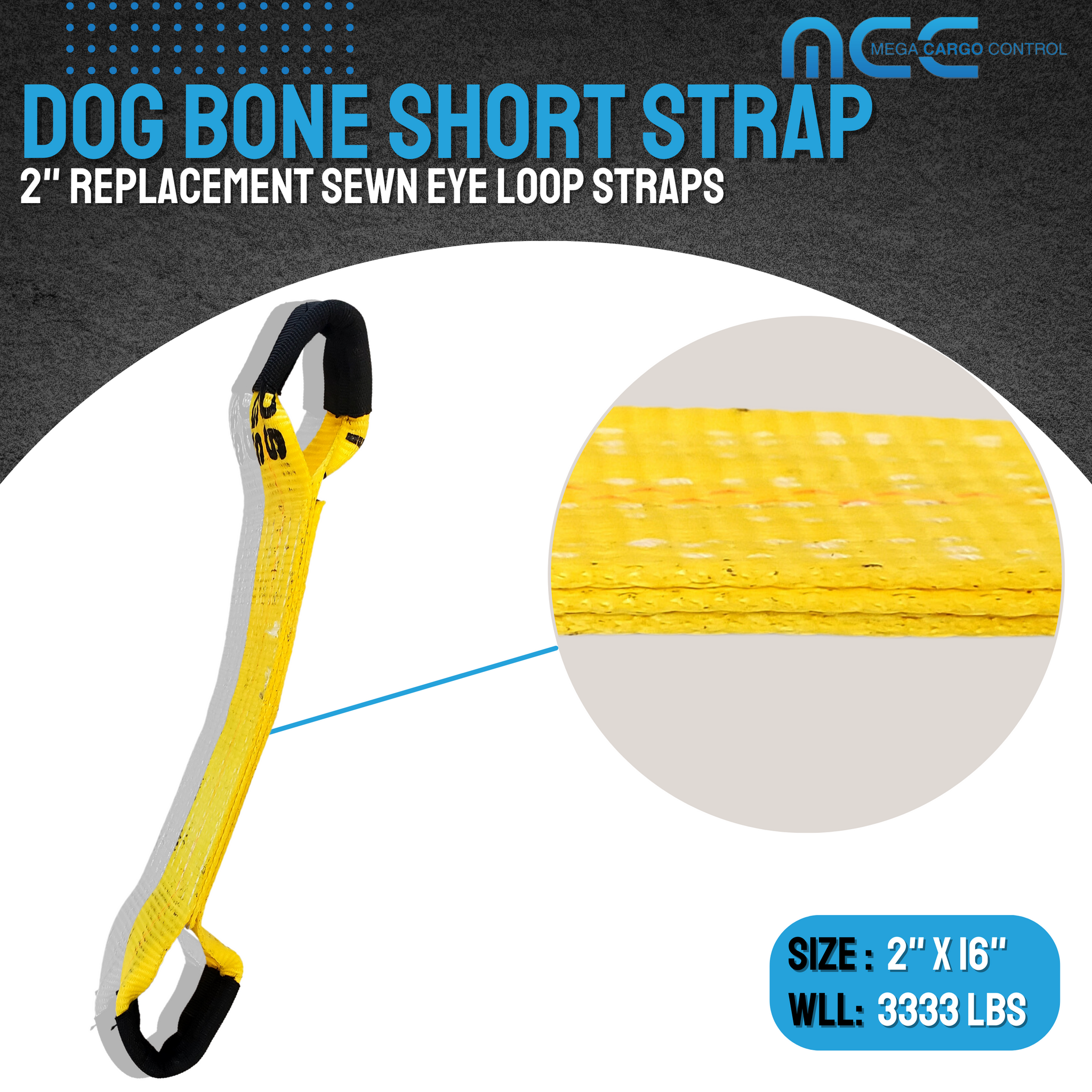 8 Pack 2 X 16 Dog Bone Short Strap For 8-Point Tie Down System RollBack - Foto 11