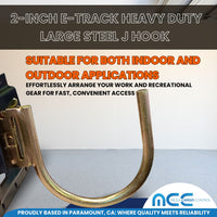 Load image into Gallery viewer, 2&quot; Heavy-Duty Large E-Track Steel J Hook
