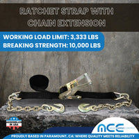 Load image into Gallery viewer, 2&quot; Ratchet Tie Down Strap With Chain Extensions
