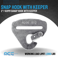Load image into Gallery viewer, 2&quot; (50.8 mm) Harness Snap Hook With Keeper
