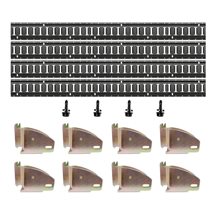 E-Track Kit - 12PC E-Track Kit – 5' Rails & Wood Beam Socket Brackets