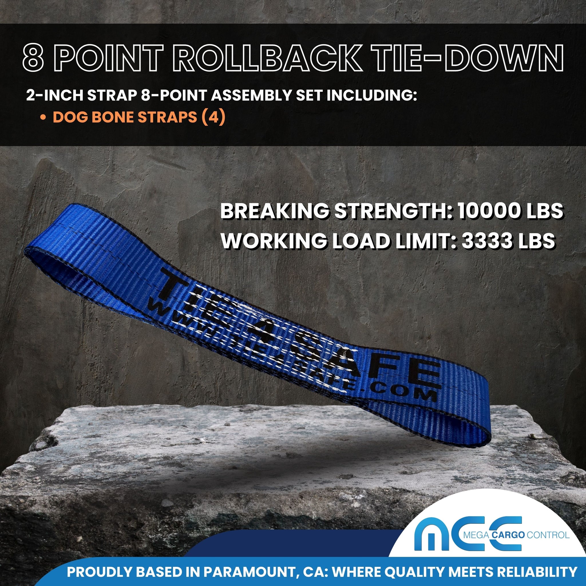 BA 8-Point, 18' Tie Down Strap System With Chains For Rollback Car Carrier / Hauler (38-218C)