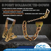 Load image into Gallery viewer, 8 Point Rollback Tie Down System w/ Chain End
