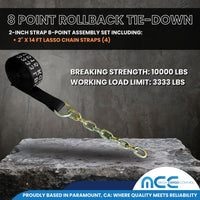 Load image into Gallery viewer, 8 Point Rollback Tie Down System w/ Chain End
