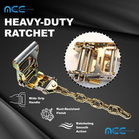 Load image into Gallery viewer, Heavy Duty 8 Point Rollback Tie Down System w/ Chain End
