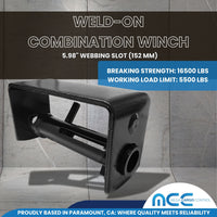 Load image into Gallery viewer, 4" Weld-On Recessed Box Combination Winch For Truck Straps, Wire Rope
