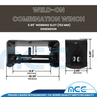 Load image into Gallery viewer, 4" Weld-On Recessed Box Combination Winch For Truck Straps, Wire Rope
