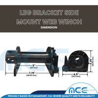 Load image into Gallery viewer, 4" Leg Bracket Side Mount Web Winch
