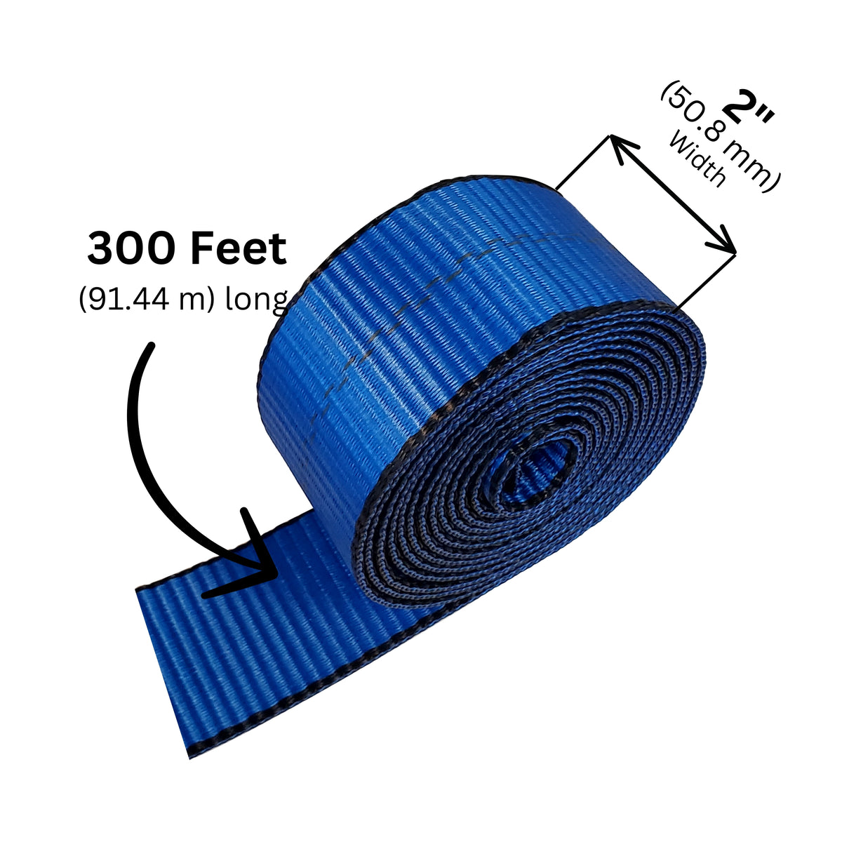2" x 300ft Tie Down Webbing Polyester - 12000 LBS