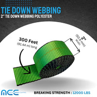 Load image into Gallery viewer, 2&quot; x 300ft Tie Down Webbing Polyester - 12000 LBS
