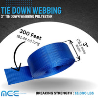 Load image into Gallery viewer, 3&quot; x 300ft Tie Down Webbing Polyester
