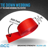 Load image into Gallery viewer, 3&quot; x 300ft Tie Down Webbing Polyester
