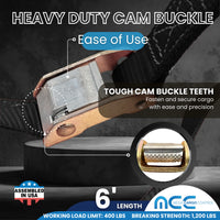 Load image into Gallery viewer, USA 1&quot; Cam Buckle Strap With Coated S Hooks
