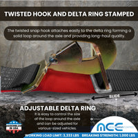 Load image into Gallery viewer, USA Combination Ratchet &amp; Axle Strap w/ Twist Hook &amp; Adjustable Axle Strap
