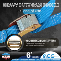 Load image into Gallery viewer, USA 1&quot; Cam Buckle Strap With Coated S Hooks
