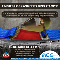 Load image into Gallery viewer, USA Combination Ratchet &amp; Axle Strap w/ Twist Hook &amp; Adjustable Axle Strap
