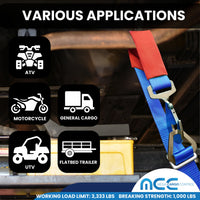 Load image into Gallery viewer, USA Combination Ratchet &amp; Axle Strap w/ Twist Hook &amp; Adjustable Axle Strap
