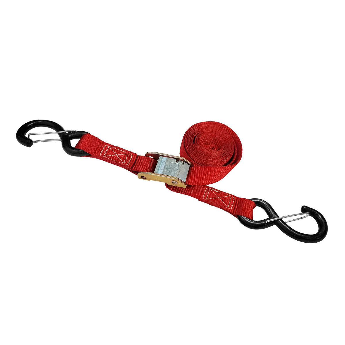 1" X 6' Cam Buckle Strap With 2 S Hooks With Keeper - Without Loop End