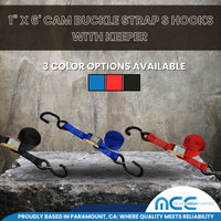 Load image into Gallery viewer, 1&quot; X 6&#39; Cam Buckle Strap With 2 S Hooks With Keeper - Without Loop End
