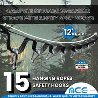 Load image into Gallery viewer, 1&quot; Campsite Storage Organizer Cam Buckle Straps With Safety Snap Hook
