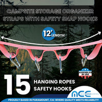 Load image into Gallery viewer, 1&quot; Campsite Storage Organizer Cam Buckle Straps With Safety Snap Hook
