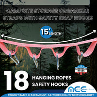 Load image into Gallery viewer, 1&quot; Campsite Storage Organizer Cam Buckle Straps With Safety Snap Hook
