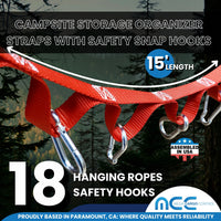 Load image into Gallery viewer, 1&quot; Campsite Storage Organizer Cam Buckle Straps With Safety Snap Hook
