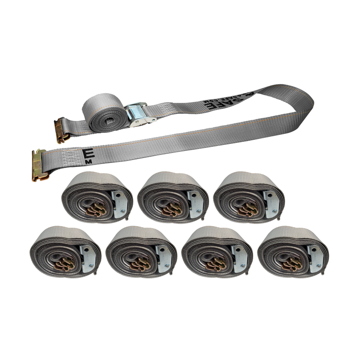 8 Pack - 2" E-Track Cam Buckle Tie Down Straps