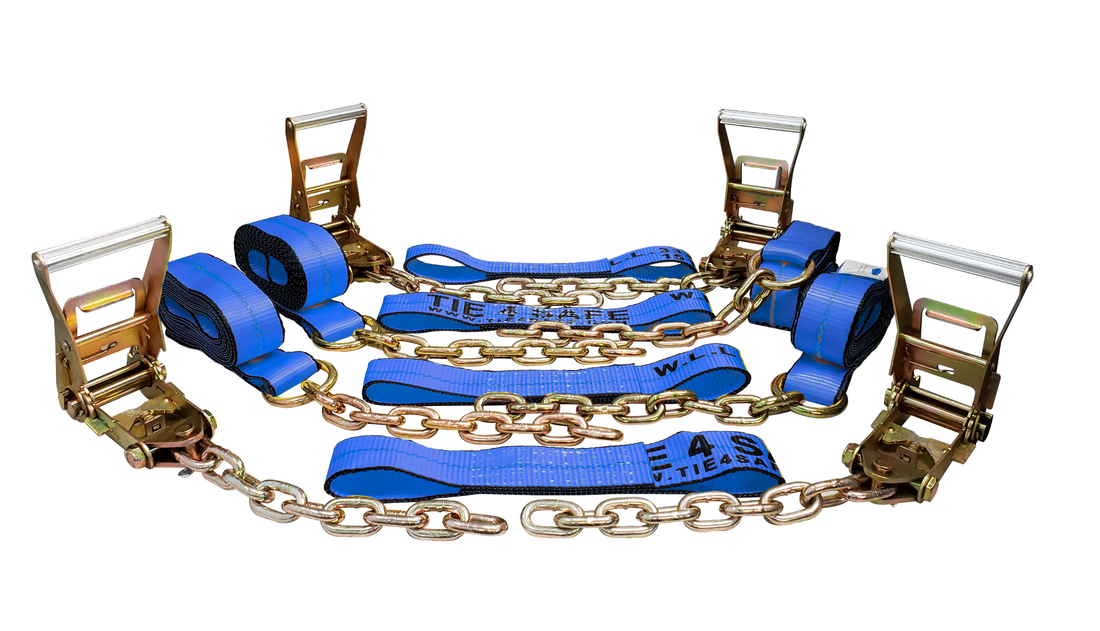 8-Point Tie Down Rollback Set in Use