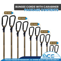 Load image into Gallery viewer, 10 Pack Khaki Camouflage Bungee Cords with Carabiner Hooks – 18&quot; 24&quot; 32&quot; 40&quot; 48&quot; Assorted Sizes, 8 mm Rubber Core
