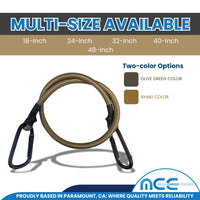 Load image into Gallery viewer, 10 Pack Khaki Camouflage Bungee Cords with Carabiner Hooks – 18&quot; 24&quot; 32&quot; 40&quot; 48&quot; Assorted Sizes, 8 mm Rubber Core
