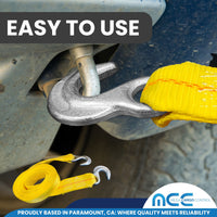 Load image into Gallery viewer, 2&quot; x 15&#39; Heavy Duty Tow Strap With Slip Hook 5,000 lbs Breaking Strength
