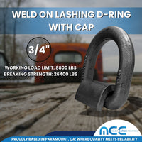 Load image into Gallery viewer, Weld On Lashing D-Ring w/ Cap
