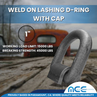 Load image into Gallery viewer, Weld On Lashing D-Ring w/ Cap
