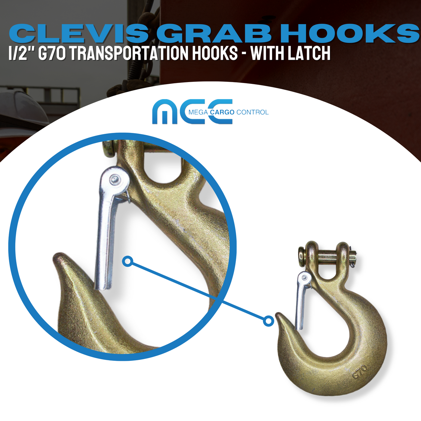 Clevis Chain Hooks 1/2 Grade 70 WLL 11,300 lbs Use with G70